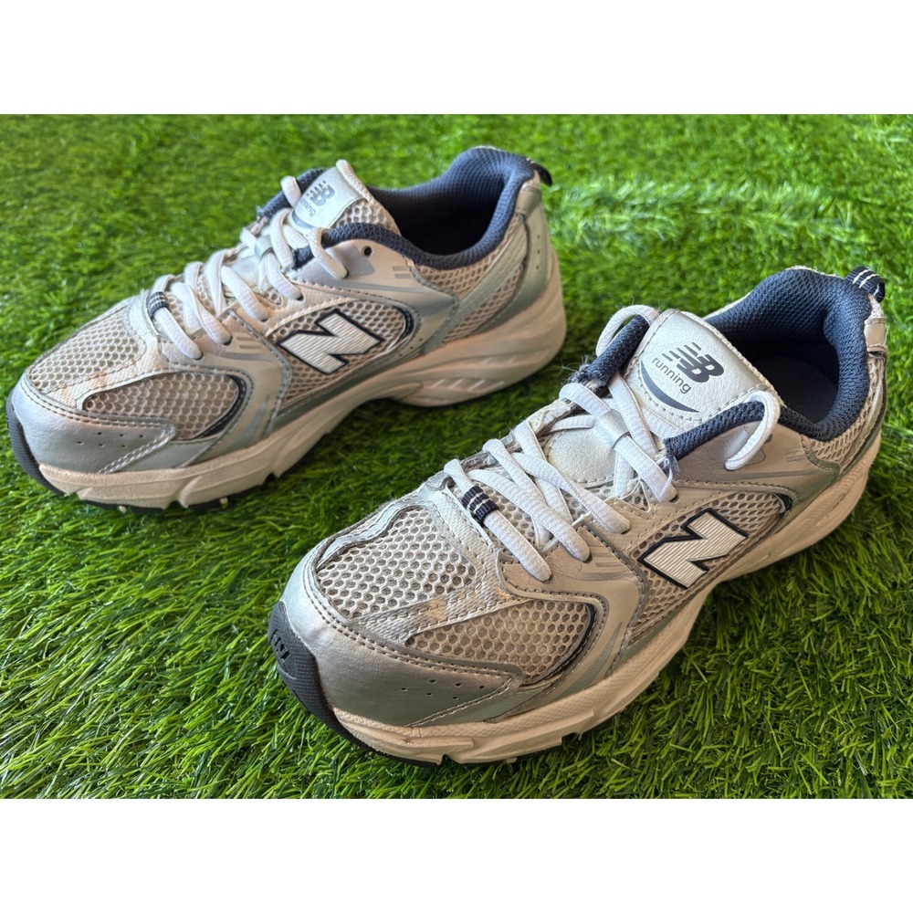 New Balance 530 Grey Silver Metallic Running Shoes GR530KA Womens 6 Kids 4.5
